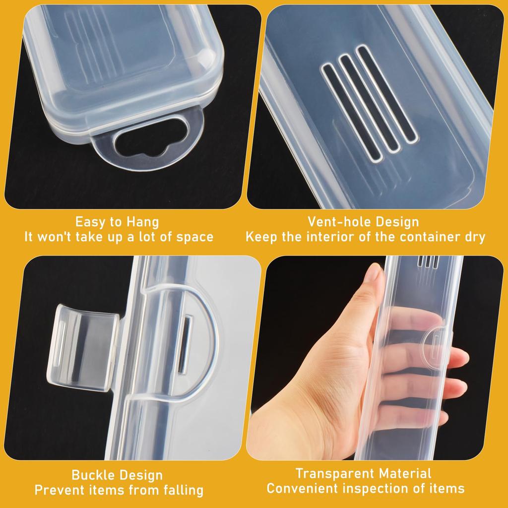 1/2/3Pcs Portable Makeup Brush Organizer Eyebrow Pencil Toothbrush Chopsticks Transparent With Cover Storage Box Kitchen Tools