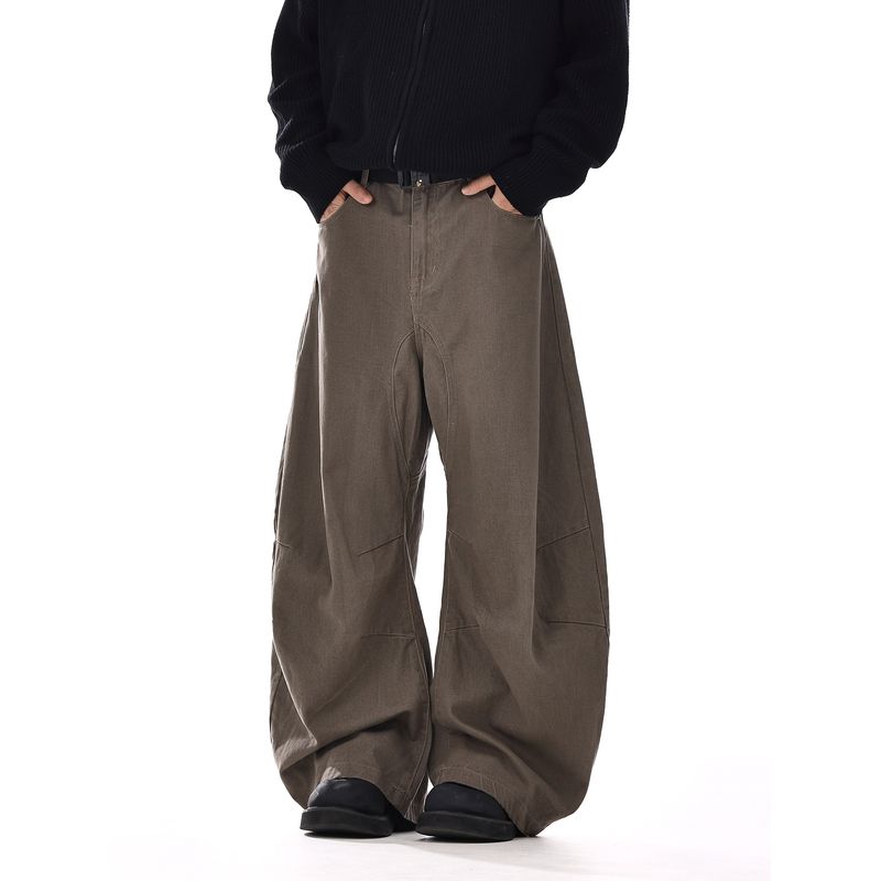 American Retro Silhouette Scimitar Jeans for Men and Women, Cool and High-End, Deconstructed Loose Wide-Leg Casual Pants for Couples