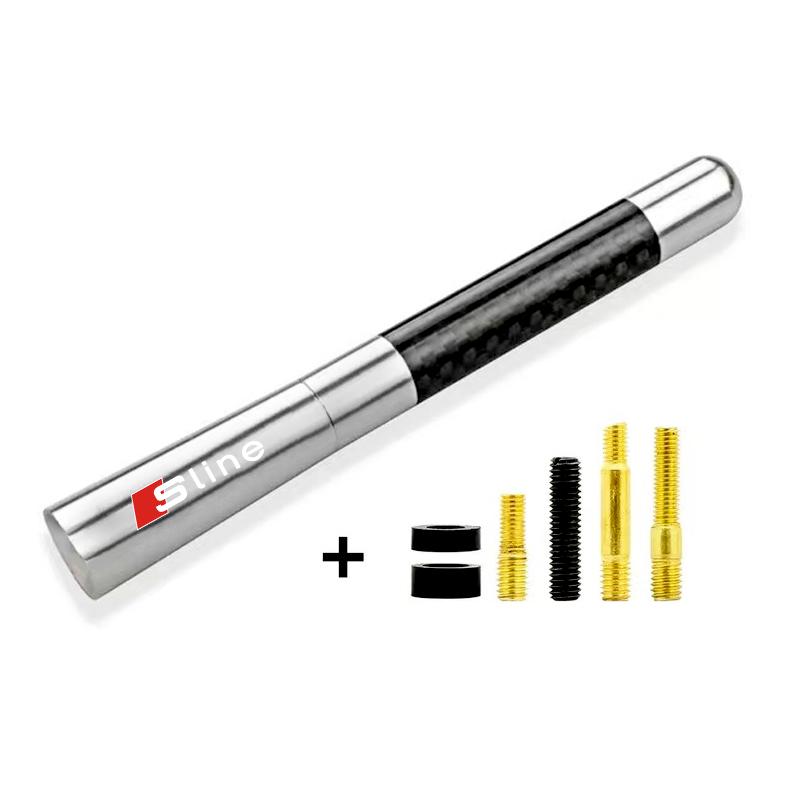 12cm Car Delicate Carbon Fiber Short Antenna Radio Auto Accessories for Audi C5 C6 C7 A4 B6 B8 B7 A6 A3 A5 Q3 Q5 Q7 8P S3 S5 S4 S2 S6 RS3 RS4 RS5 RS6