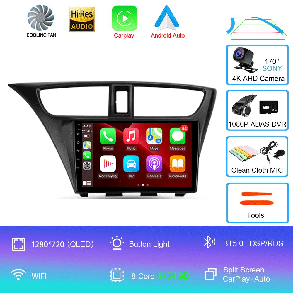 Android 14 For Honda Civic 9 FK FB 2012 - 2017 Multimedia Video Player Car Radio Navigation Stereo GPS No 2din 2 Din Dvd