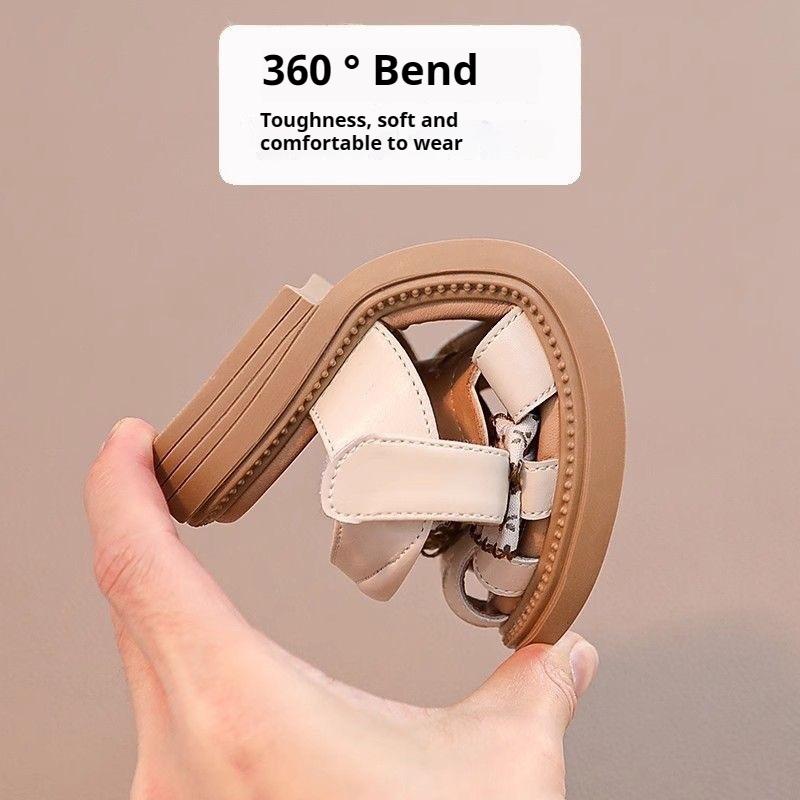 Dětské princeznovské sandály se skládacími špičkami pro letní plážové boty s měkkou podrážkou Brodící boty