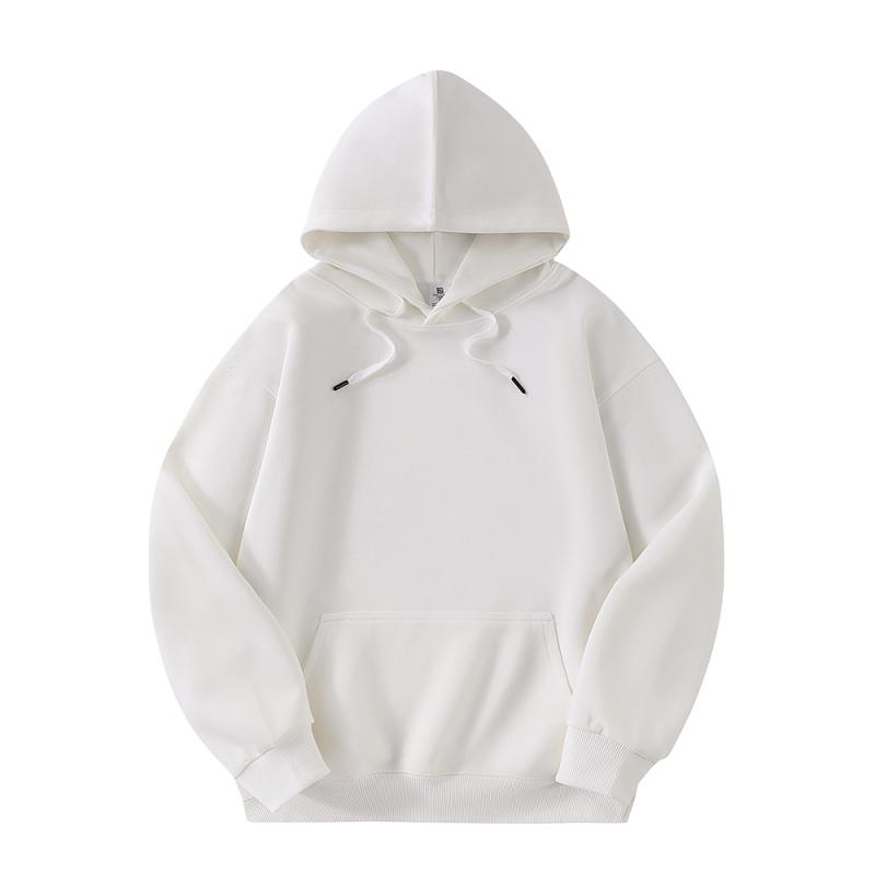 Autumn and Winter New Pure Cotton Solid Color Loose Casual Sports Jacket with Thick Fleece Hooded Sweatshirt