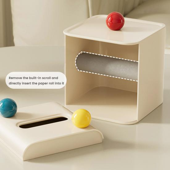 Hållare för toalettpappersrulle Box Skrivbordshållare för pappershanddukar Horisontell Vertikal Placering Pappershandduksdispenser för Kök Badrum Vardagsrum