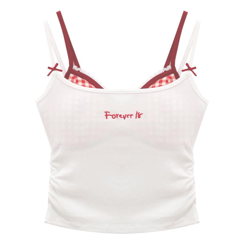 

Женский летний сексуальный комплект для горячей девушки Pure Desire 2024: Жилет с надписью и полосатая майка, имитация двойки One Size (Suitable for 75-120 kg)