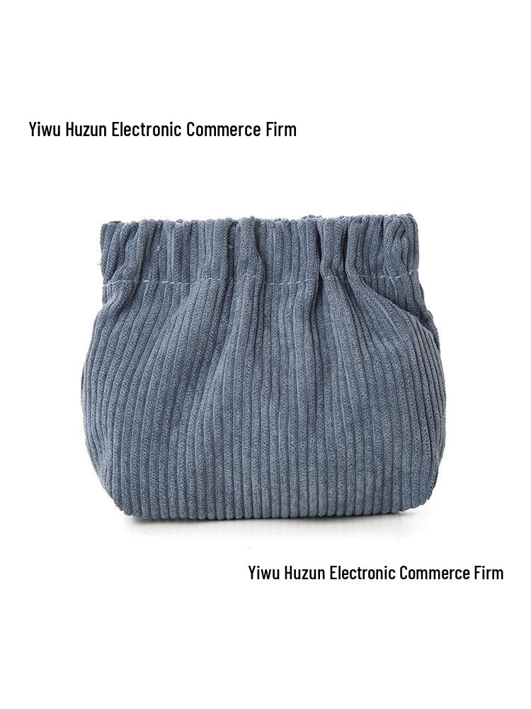 

Corduroy Snap Closure Makeup & Jewelry Pouch 13*5*12cm синий