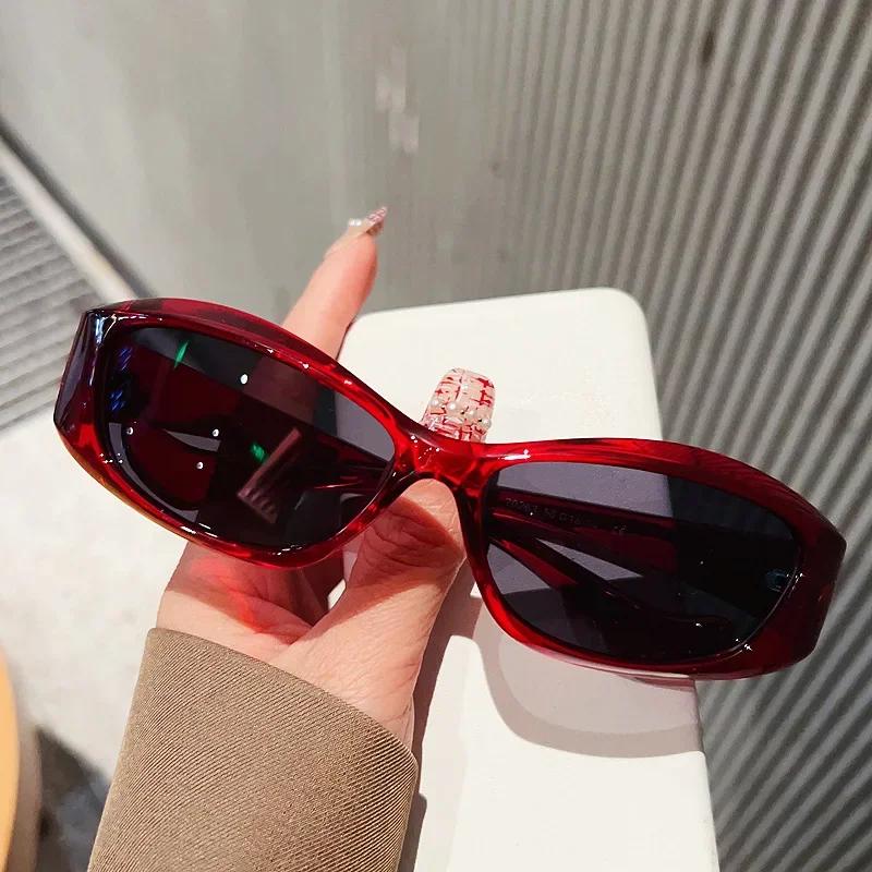 Y2K Trendy Sports Sunglasses UV400 Small Frame Unisex Fashion Cycling Glasses Outdoor Sun Protection