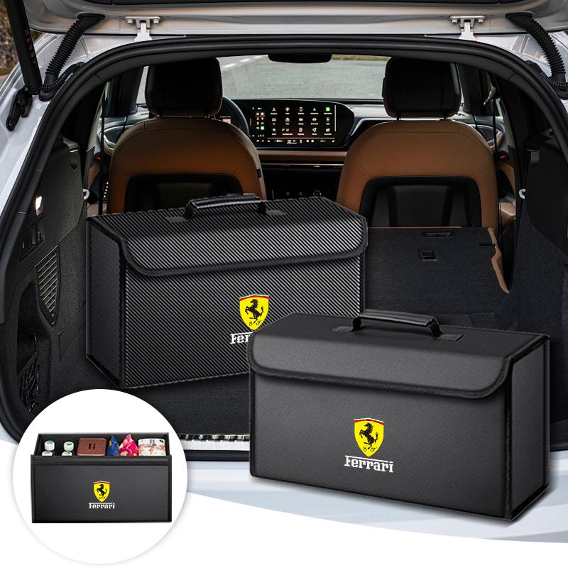Large Car Trunk Organizer Bin Leather Storage Box Toolbox For Ferrari F430 Stradale Roma 488 Spider SF90 LaFerrari Portofino KL4