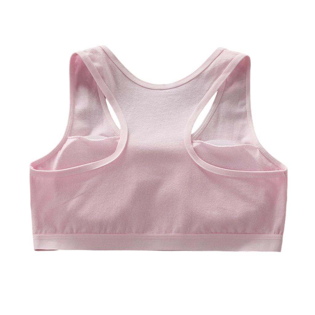Adjustable Shoulder Strap Sports Bra For Girls (10-14 Years Old) With Fixed Cup