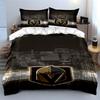 "Golden Knight Emblem with City Skyline" Print Bedding Set Duvet Cover Pillowcases (1* Duvet Cover 2* Pillowcases Do Not Include Comforter)