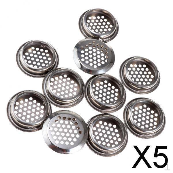 

5x Крышка вентиляционных отверстий шкафа Нержавеющая сталь Круглая вентиляционная решетка Сетчатое отверстие Жалюзи 35 мм