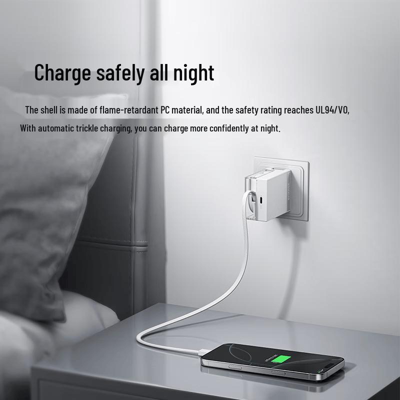 SHARGE 65W GaN Desktop Charger with Built-in Cable
