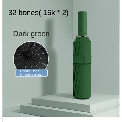 Umbrelă de soare automată ultra-puternică cu 32 de oase pentru bărbați Umbrelă de soare dublu, însorită și ploioasă, rezistentă la vânt, umbrelă de soare, rezistentă la Uv
