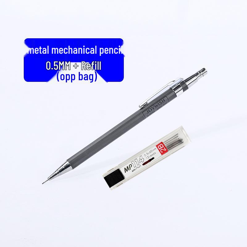 Adjustable Metal Mechanical Pencil: 0.5mm & 0.7mm for Students - Continuous Writing Clickable Design