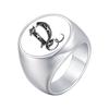 Vnox Personalized Retro Initials Signet Ring for Men, 20mm Wide Band Rings Stainless Steel Letters Custom Jewelry Gifts for Him