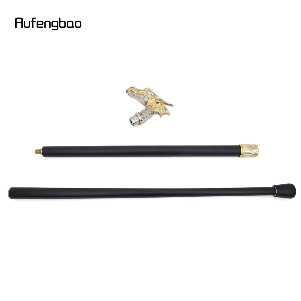 Golden White Dragon Head Fashion Walking Stick Decorative Stick Cospaly Vintage Performance Stage Cane 94cm