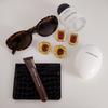 Light luxury high-end amber resin earrings, earrings, non-fading ear jewelry