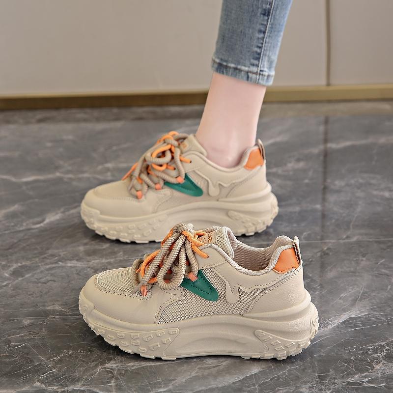 Platform Dad Shoes New Spring and Summer Mesh Breathable Mesh Shoes Show Small and Lightweight Sports Shoes