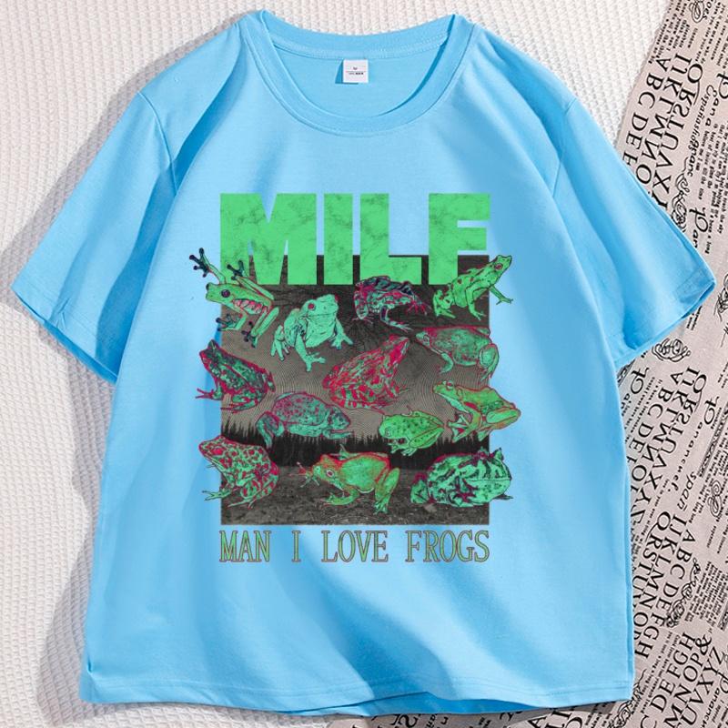 

Funny Man I Love Frogs TShirts Vintage Frog Lover Tee Shirt Casual Cotton Short Sleeve Round Neck Tees Soft High Quality Tops 4XL