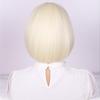 Short Blonde Bob Wig with Bangs Natural Straight Bob Wig for Women Colored Wig 12 Inches Short Bob Wavy Hair KTB