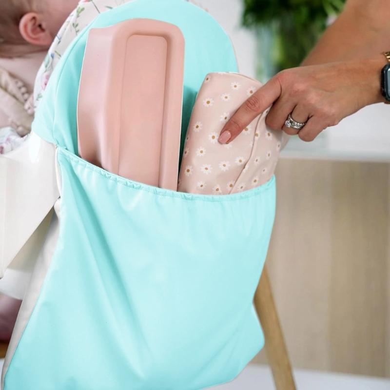 Infant Baby High Foot Dining Chair Cover Toddler Highchair Back Sleeve PU Leather High Chair Backrest Storage Bag Case