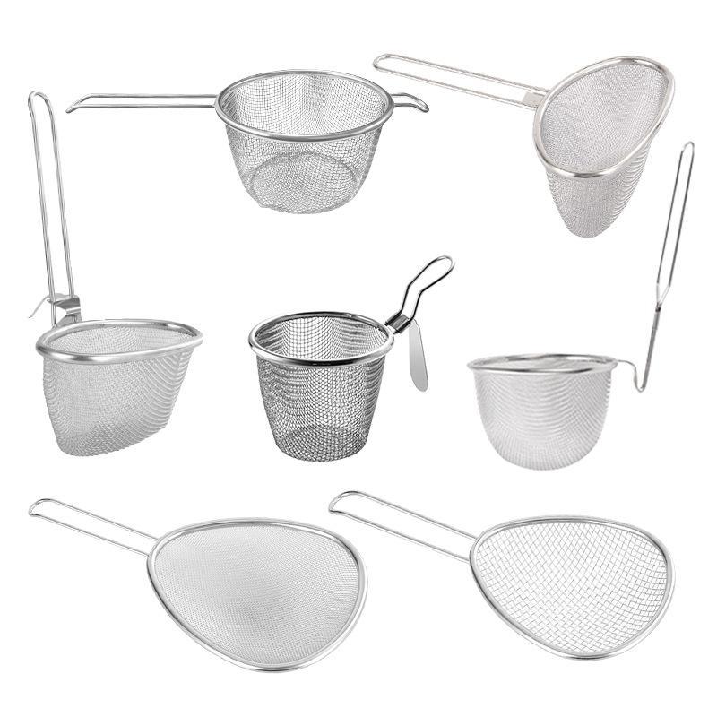 Stainless Steel Mesh Strainer Fine Mesh Durable Handle For Home Kitchen Noodle Frying Draining