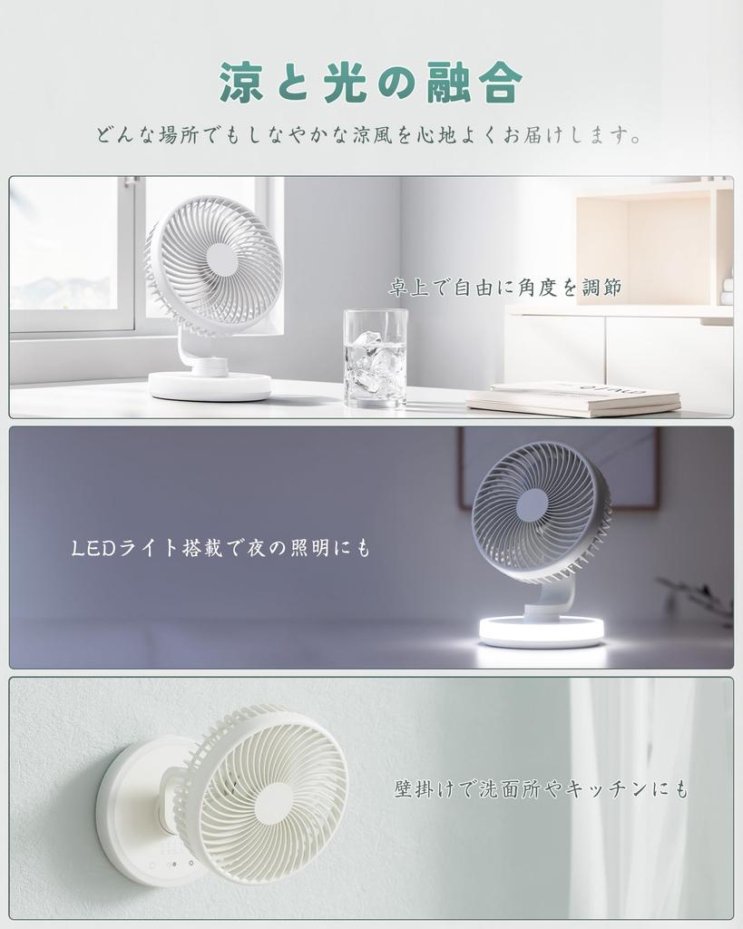 for Night Tillmulya Compact Rechargeable Desk Fan with Automatic 4 Wind Speed Quiet LED Powerful DC Compact USB Mini Desk Fan for and Outdoors [New