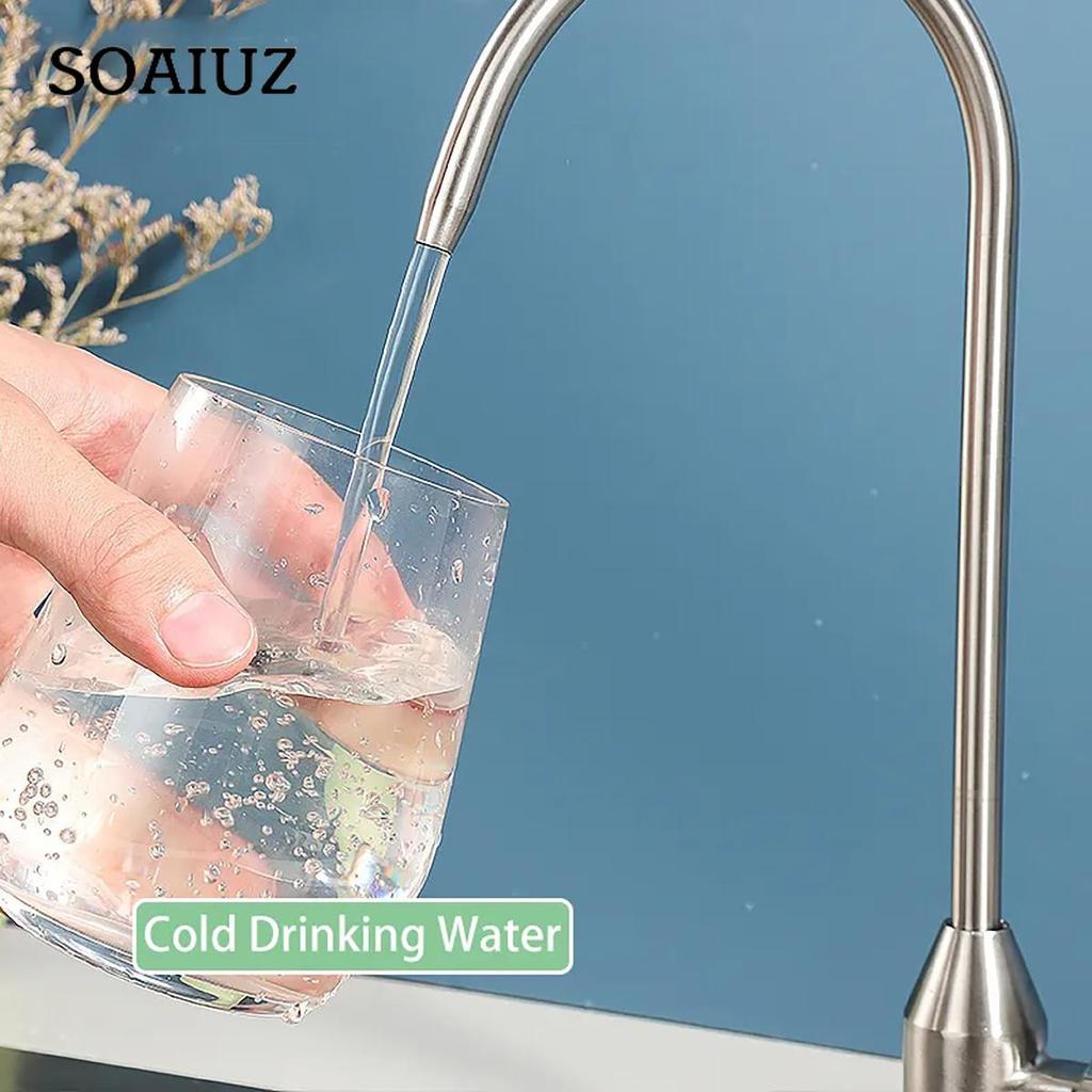1/4" Küchenarmatur Edelstahl Wasserfilter Wasserhahn Trinkwasserhahn Filter Wasserhahn Einzel Kaltwasser Spüle Wasserhahn