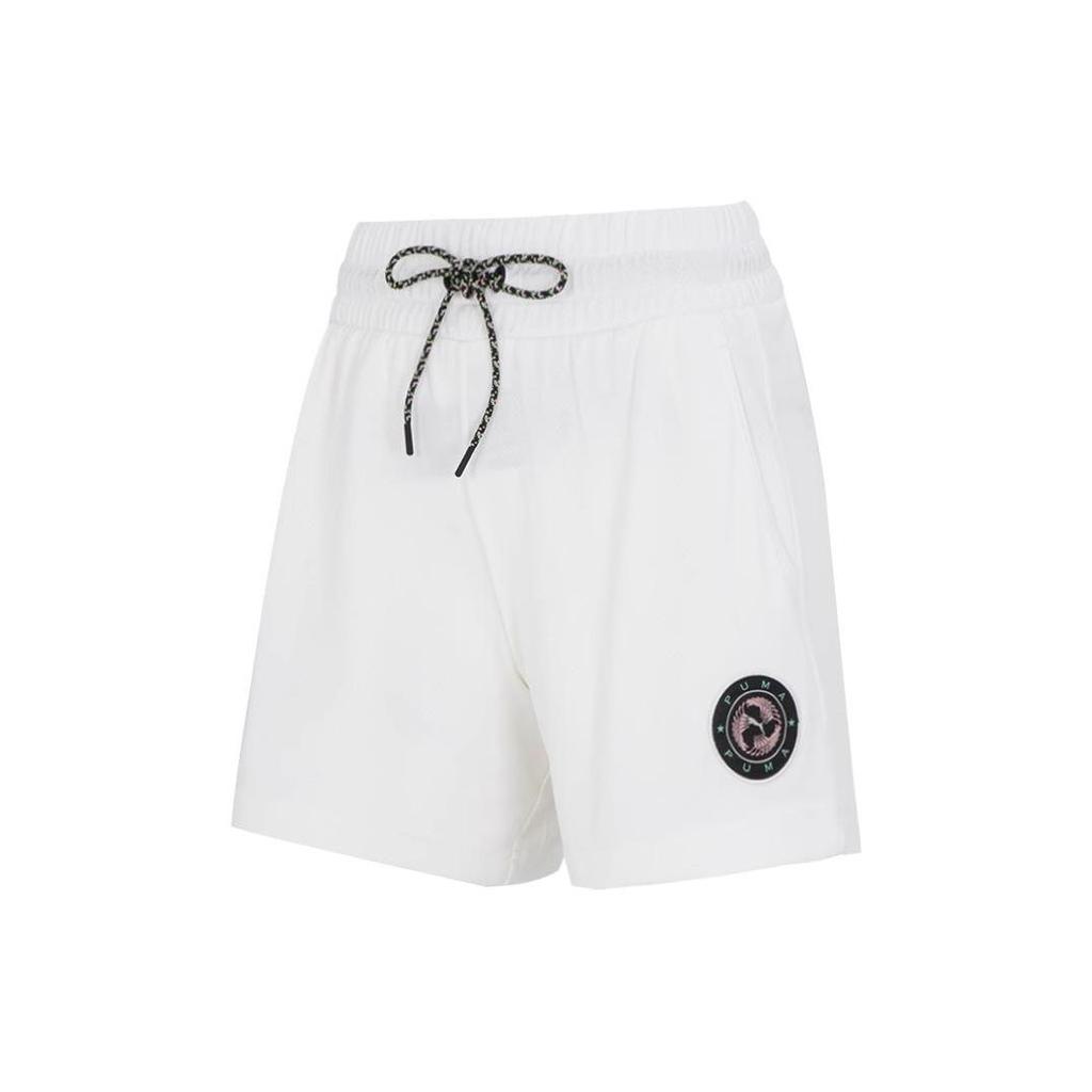 Puma Embroidered Logo Lace-Up Breathable Shorts Women shorts White 623535-65