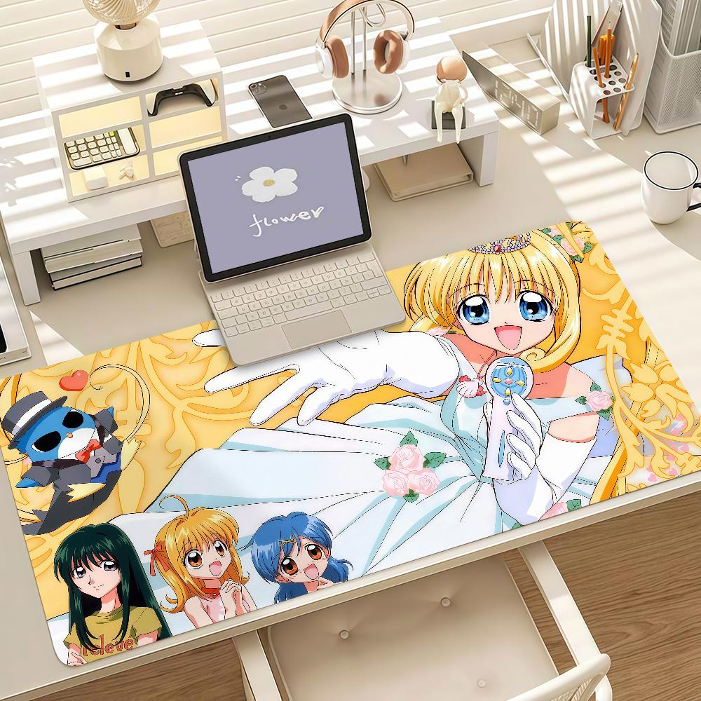 Anime M-Mermaid Melody Mouse Pad Anti Slip Rubber Edge Locked Thickened Laptop Gaming Desk Mat