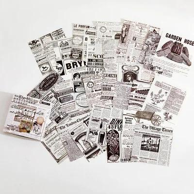 

100 Pcs Creative Hand Account Paper Vintage Old Newspaper Butterfly Material Paper Decoration Photo Album Decoration Paper 1