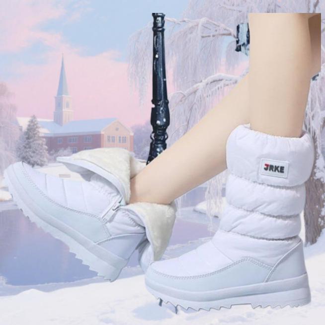 Sněhule s tlustou podrážkou Bavlněné boty na zip Teplé dámské boty