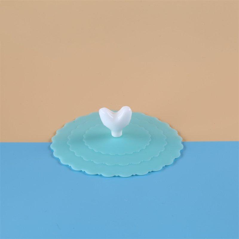 Wave Heart-shaped Spatula Spoon Silicone Cup Lid Heart-shaped Cup Lid Food-grade Silicone Dust-proof Lid