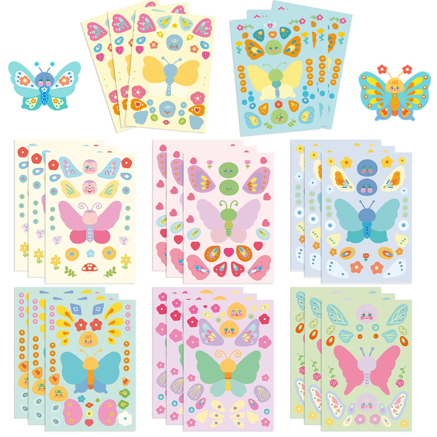 

8 Abstract Art Butterfly Collage Hand-on DIY Decorative Handbook Mobile Phone Case Decoration Waterproof Stickers