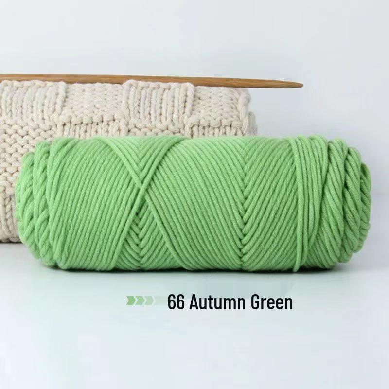 8-Strand Cotton Wool Yarn for Scarf DIY - Thick, Soft Thread with Silk Elements