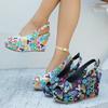 Large-sized Shoes High Heels Sandals Women's Summer One-line Versatile Sandals