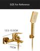 Tuqiu Badewannen- und Duscharmatur-Set, Wandmontage, goldene Duscharmatur, Badezimmer-Mischbatterie für kalte und heiße Badewanne und Dusche, Messing