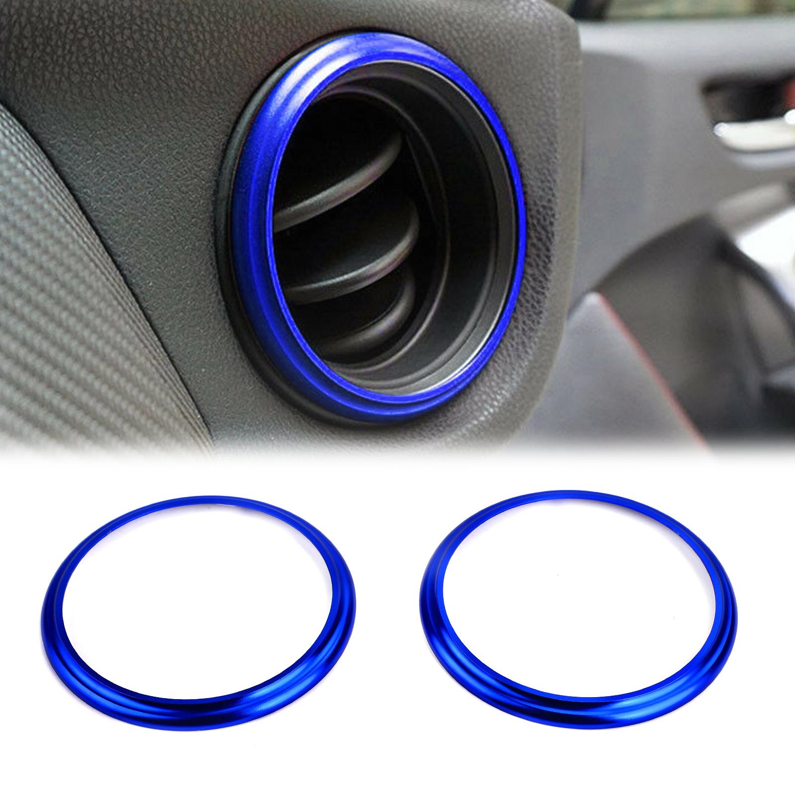 

2PCS Car Aluminum Air Outlet Trim Cover Sticker Blue Fits For Subaru BRZ Toyota 86