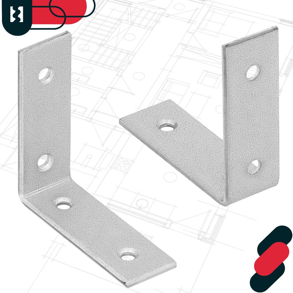 Squadra del falegname, Connettore per edilizia, Acciaio, Zincato, 50X50X17 Mm, 12 Pezzi