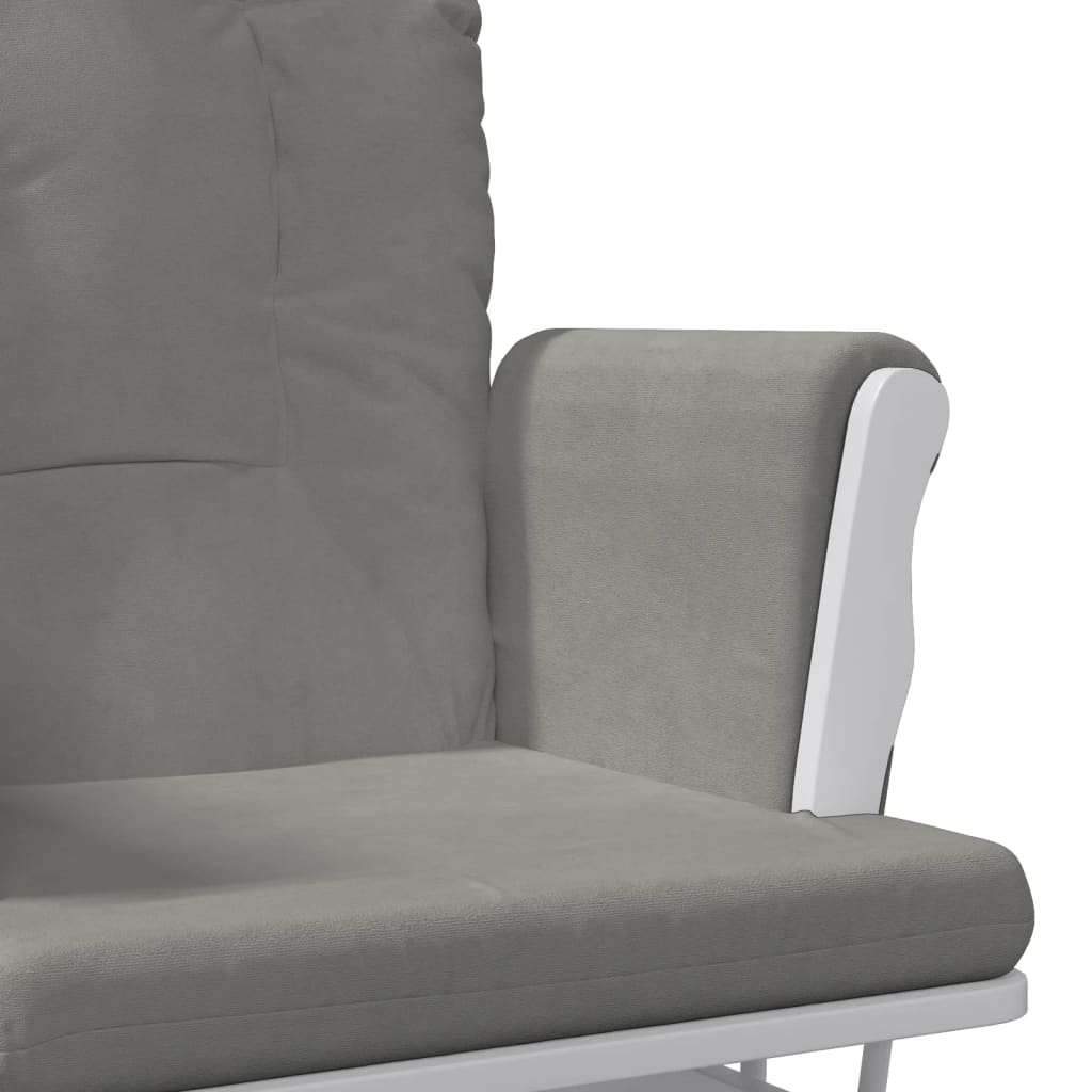 Rocking Armchair with Footstool Gliding Light Grey Fabric
