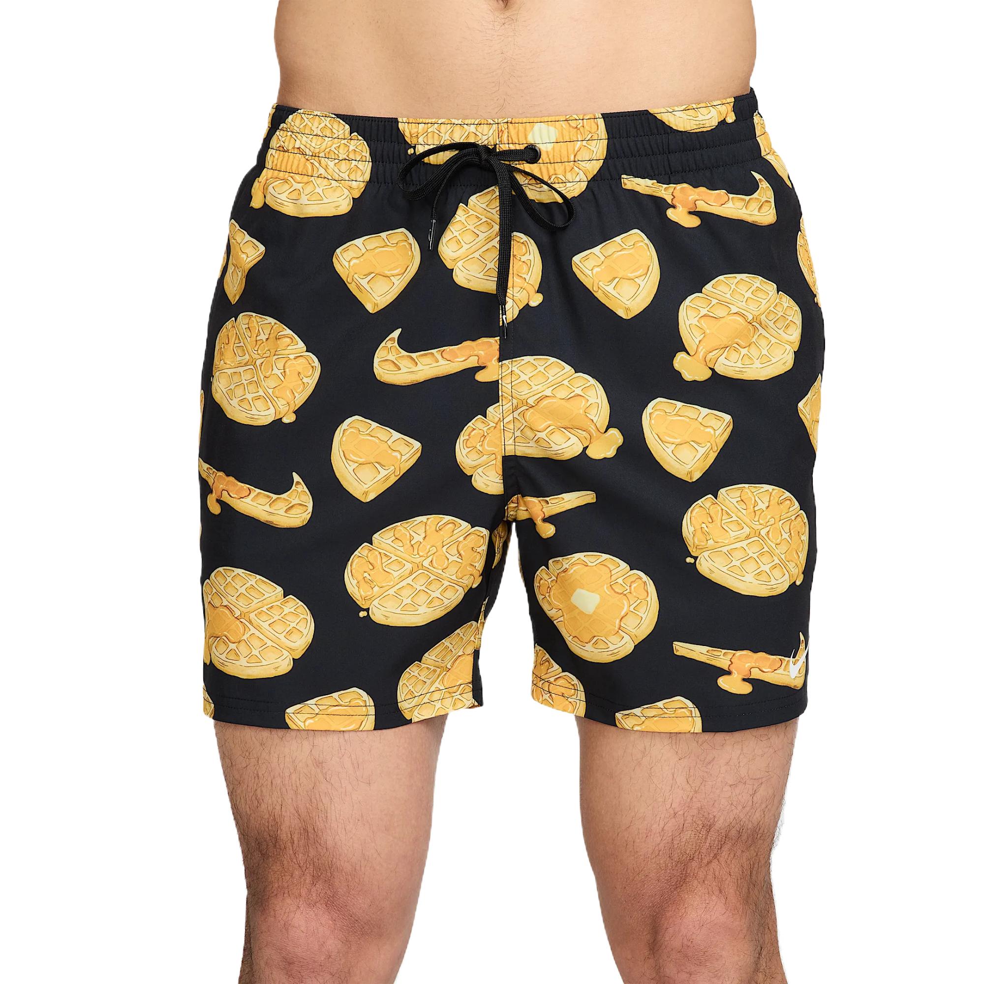 

Nike Swim Breaker Comfortable Soft Skin-Friendly Simple Casual Beach Shorts Men Shorts Black Yellow HV7062-010 L