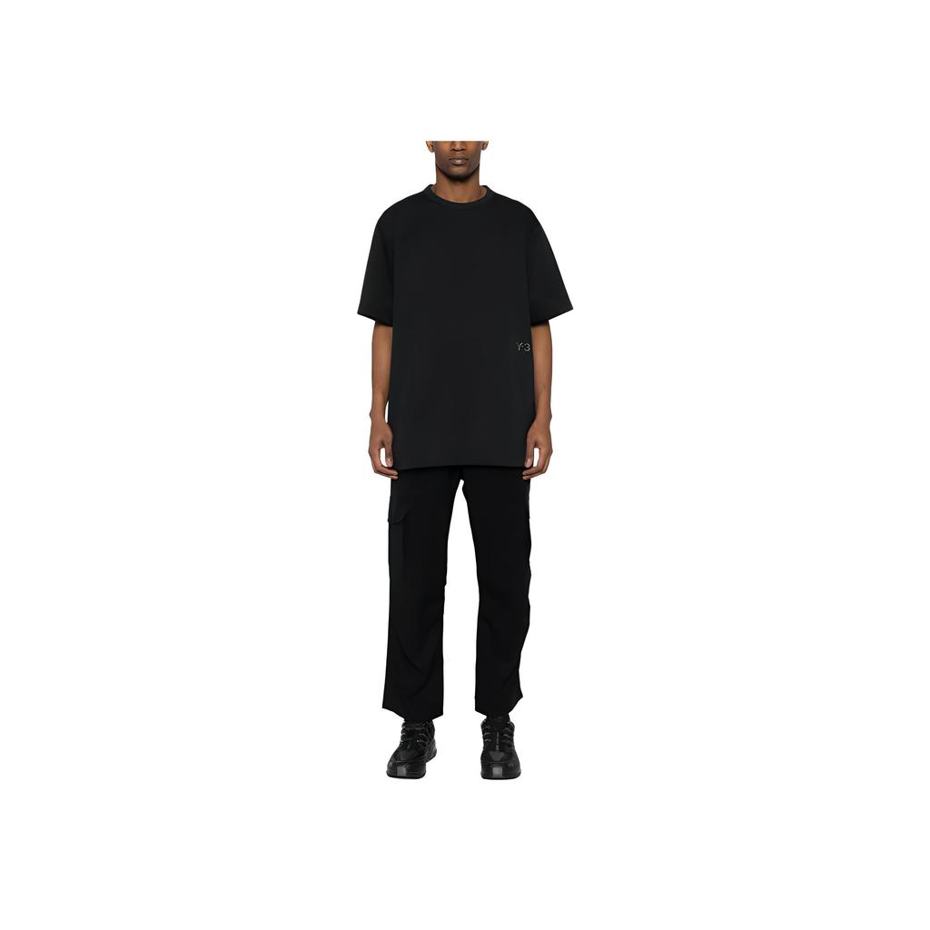 Y-3 Solid Color Crew Neck Fitted Short Sleeve T-Shirt Unisex Tops Black IR7108