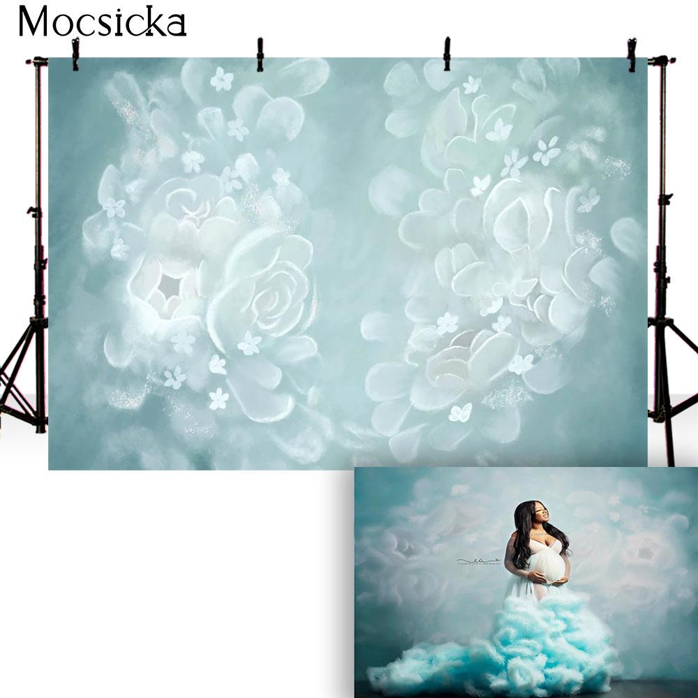 Newborn Floral Backdrop for Photography Children Baby Birthday Portrait Abstract Flower Photo Background Little Girls Photocall