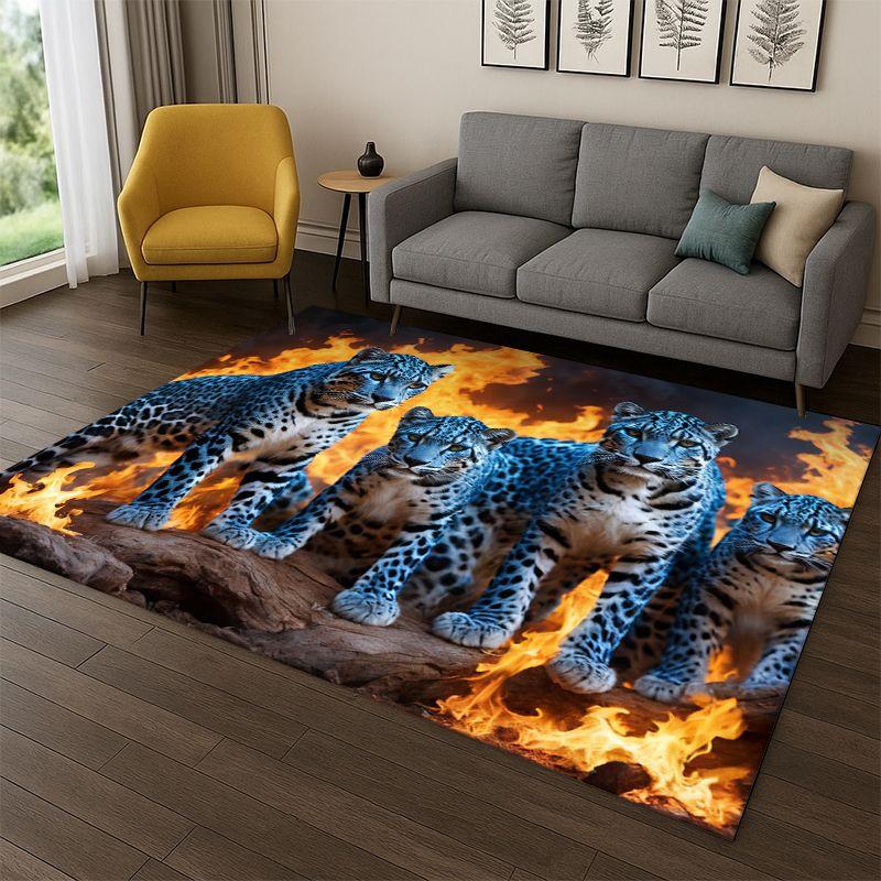 Leopard Cheetah Beast Animal Carpet Rug for Bedroom Living Room Sofa Playroom Doormat Home Decor,Kid Play Area Rug Non-slip