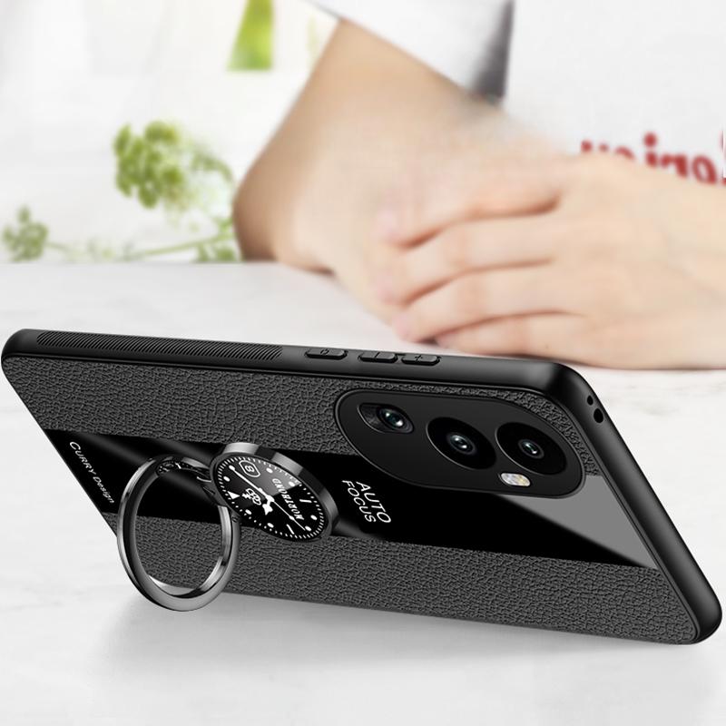 For Realme GT7 Pro Racing Neo7 SE 7X PU Leather Magnetic Ring Holder Phone Cover For Realme GT Neo6 SE GT6 T Matte Silicone Case