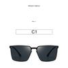 Men's sunglasses, fashionable metal square sunglasses for fishing while driving
