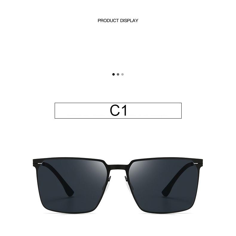 Men's sunglasses, fashionable metal square sunglasses for fishing while driving