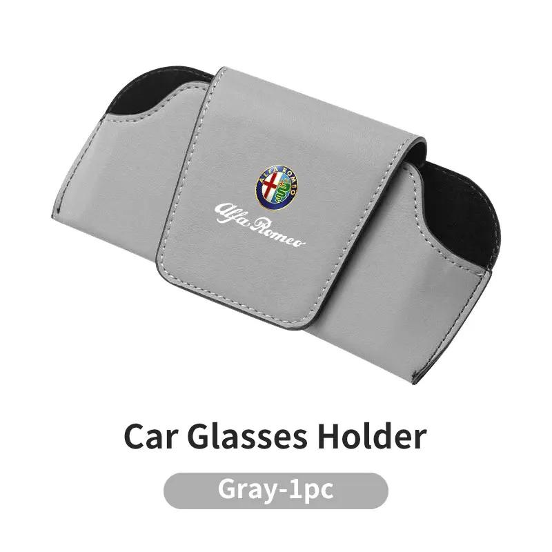 Car Glasses Case Sun Visor Eyeglass Holder Card Ticket Clip For Alfa Romeo Giulia 147 Mito 156 159 166 GT Stelvio Brera Volante