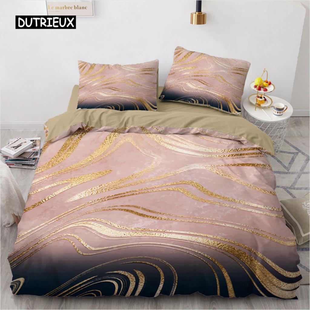 Simple Marbling  Bedding Sets European and American Style Duvet Cover Luxury Comforter Geometry for Women Teens Room Decorations