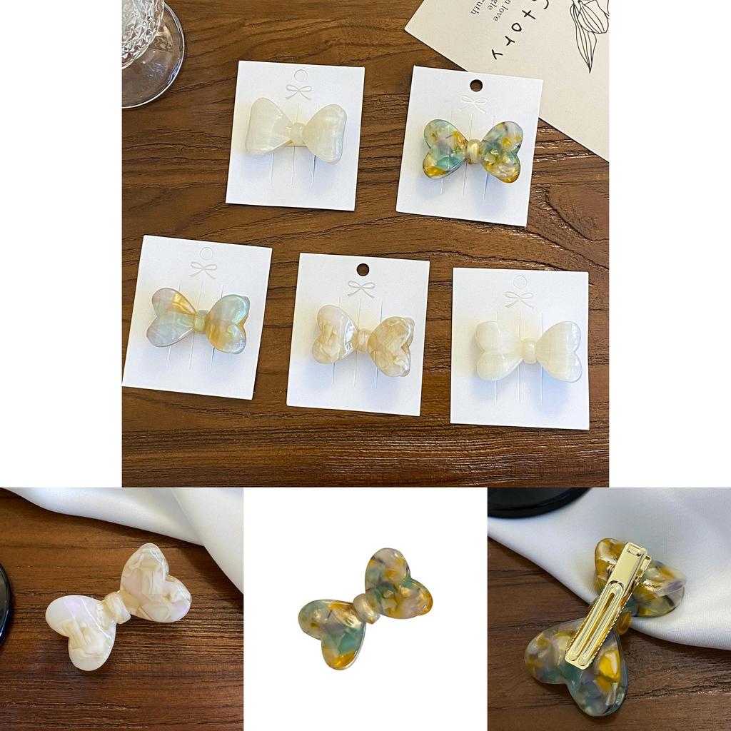Adorable Multi-color Heart Bow Hair Clip For Women Stylish And Versatile Accessories