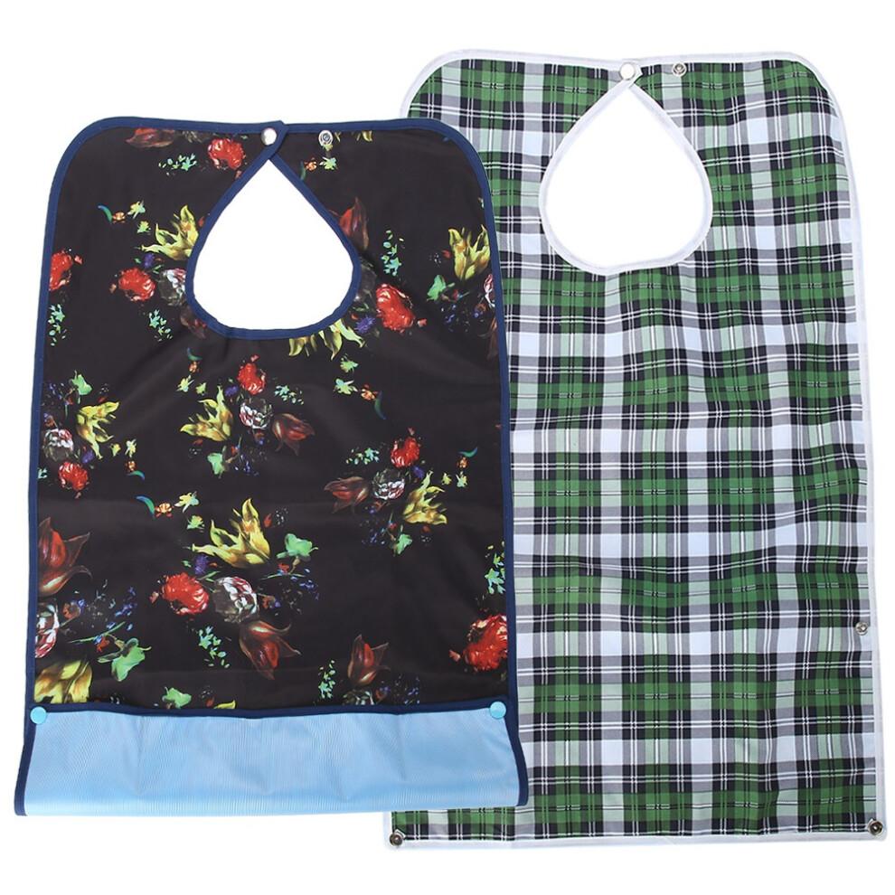 Adult Waterproof Mealtime Bib Double Layer Elder